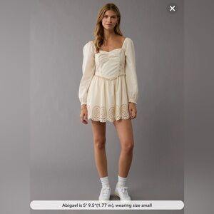 American Eagle NWT Long Sleeve Sweetheart Mini Dress
